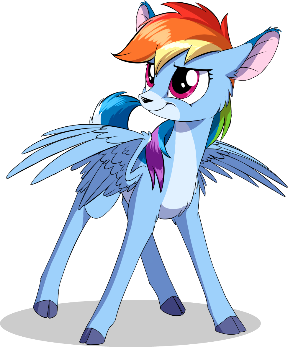 Sirzi, Cheek Fluff, Chest Fluff, Cloven Hooves, Cute, - Rainbow Dash Deer (976x1175)