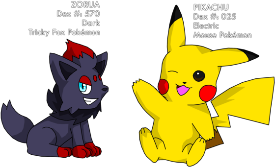 Pikachu And Zorua By Fire Ice N Lightning - Fire Pikachu (600x400)