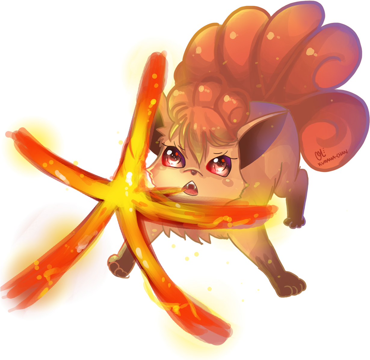 037 Vulpix Used Fire Blast - Fox Pokemon Vulpix Fire (1240x1196)