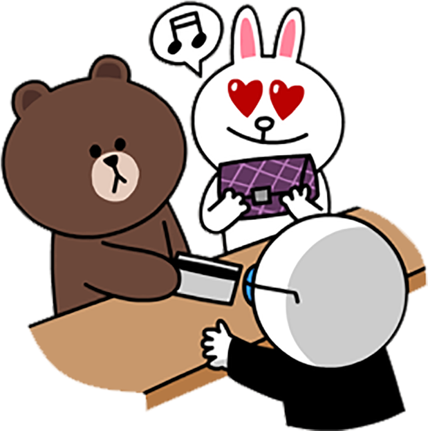 Brown Bear Sticker Line - Brown Bear And Cony Bunny (756x710)