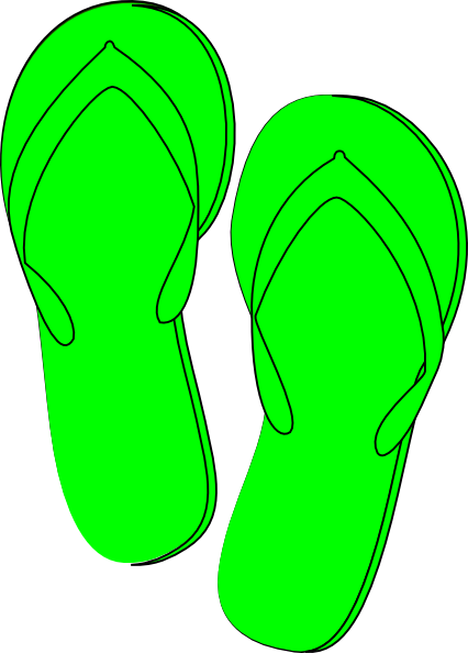 Green Flip Flops Clip Art (426x594)