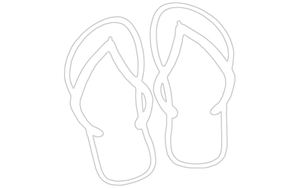 088 Flip Flop Big7 - Flip Flops Line Drawing (584x368)