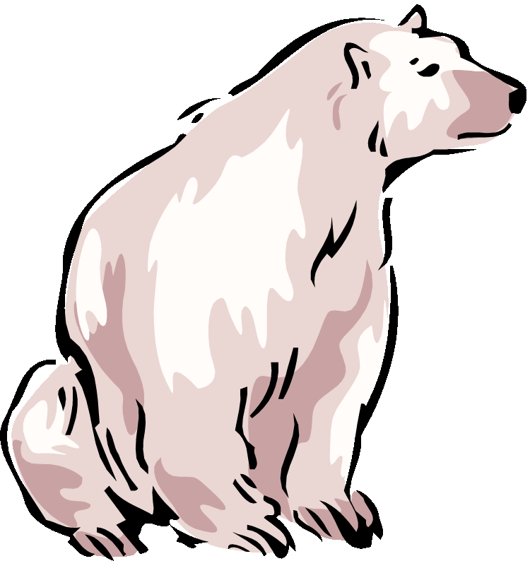 Free Bear Clipart - Polar Bear Sitting Clipart (750x794)