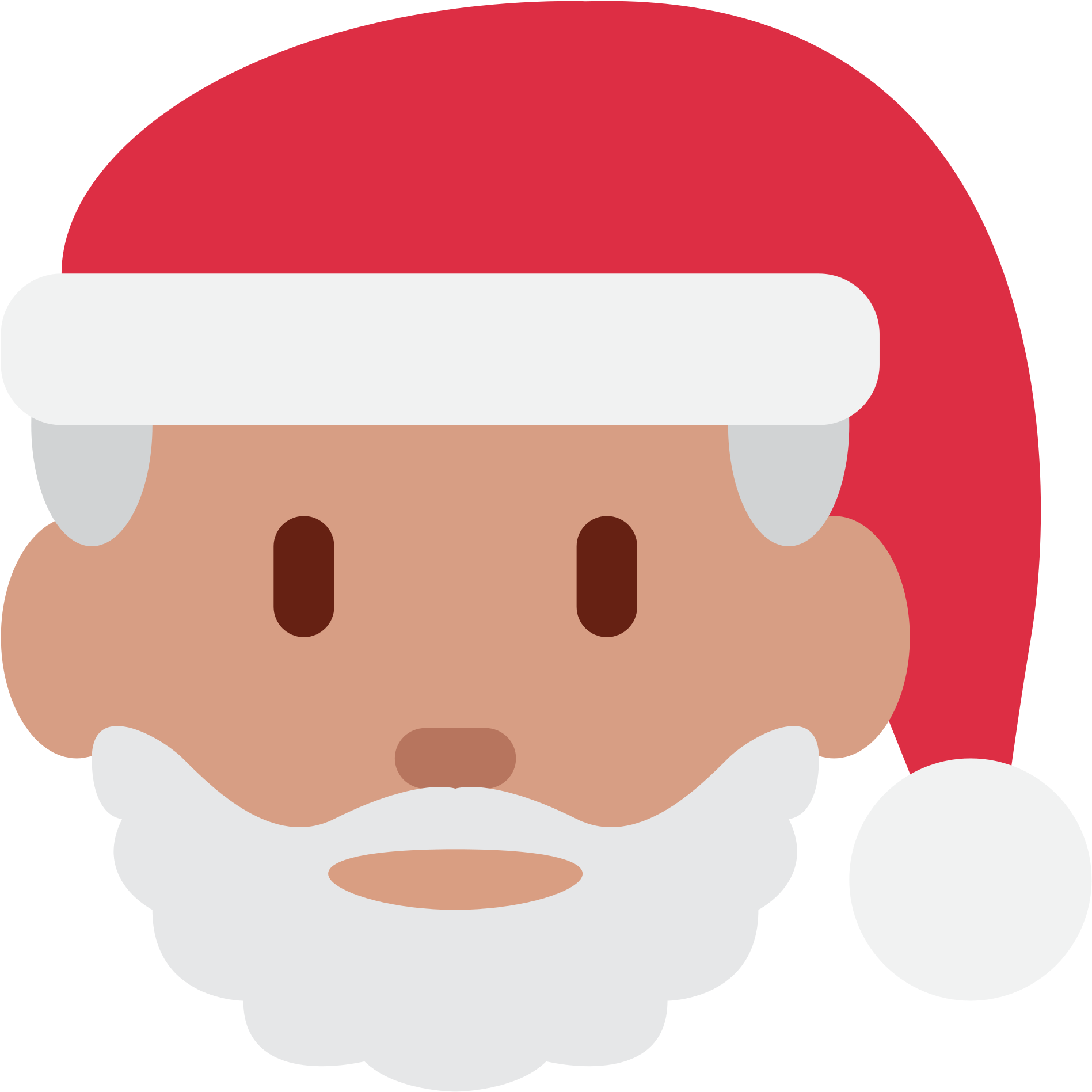 Cartoon Santa Face 21, - Christmas Emojis (2000x2000)
