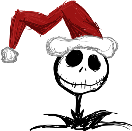 Nightmare Before Christmas Characters Clipart - Jack Skellington Christmas Hat (520x457)