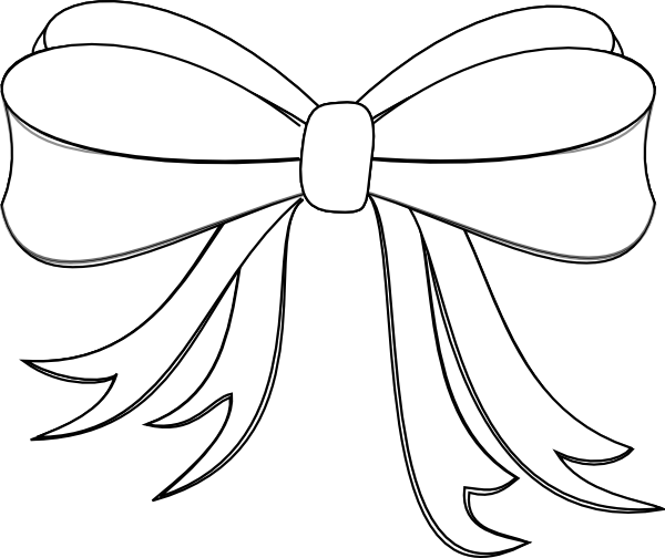 Clip Art Black And White Ribbons And Bows Clipart - Clip Art (600x504)