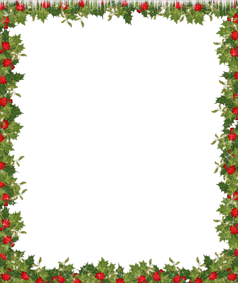 Holiday Transparent Frame - Christmas Border Clipart Png (480x571)
