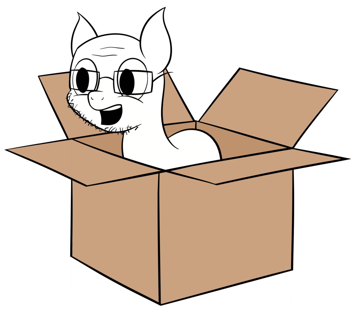 Reconprobe, Box, Cardboard Box, Glasses, Male, Pony, - Cartoon (1168x1024)