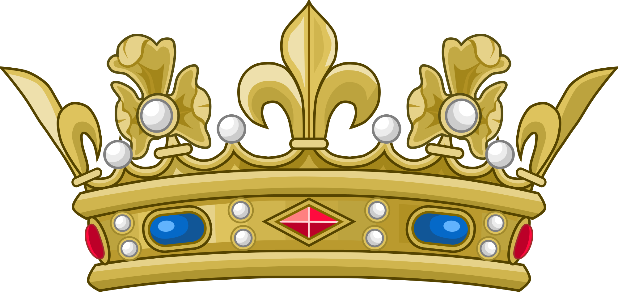 Cartoon King Crown 13, Buy Clip Art - Crown Prince Clipart (2000x945)
