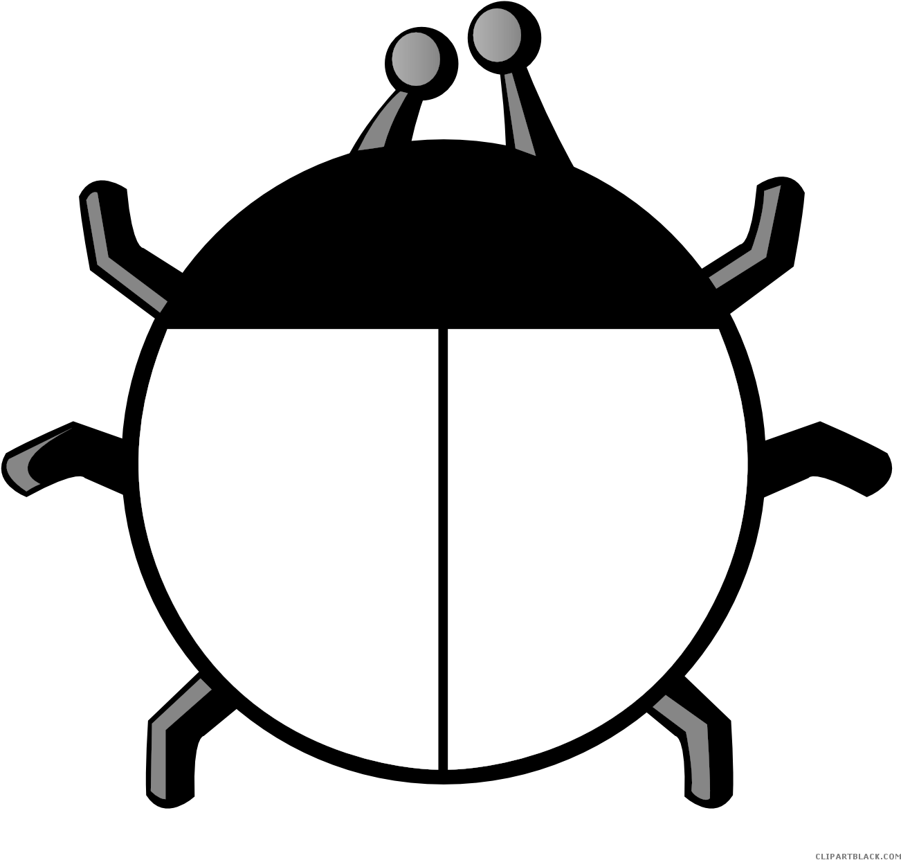 Ladybug Outline Animal Free Black White Clipart Images - Black And White Ladybird (1331x1331)