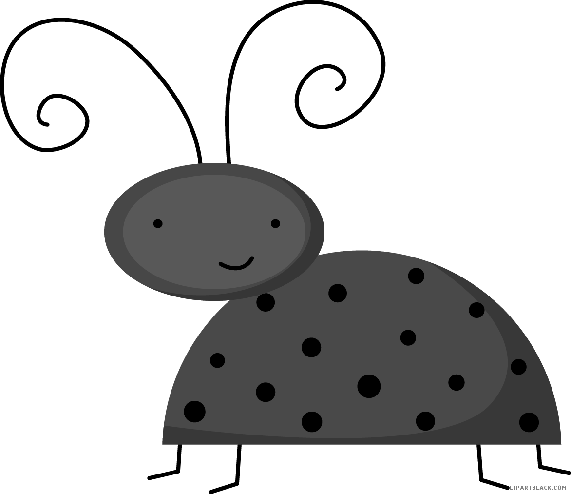 Cute Ladybug Animal Free Black White Clipart Images - Nursery School (1172x1013)