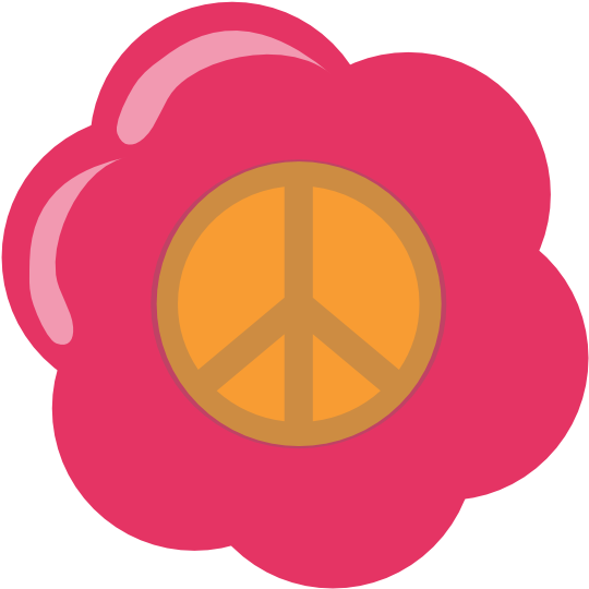 Peace Sign Clipart - Pink Flower Vector Png (555x550)