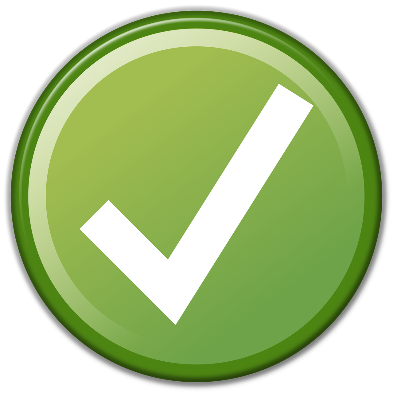 Green Check Mark 3 Icon - Circle (1280x1280)