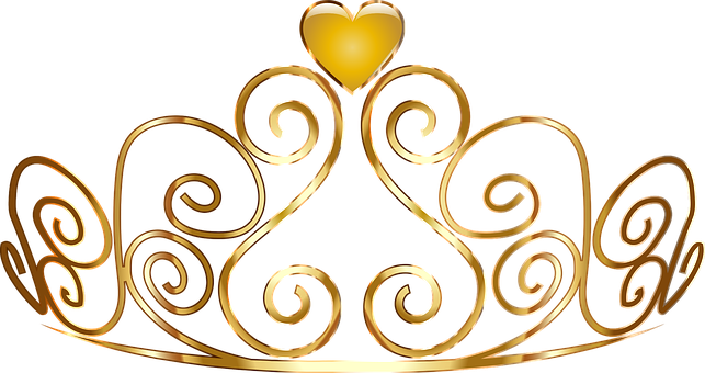 Tiara Crown Female Woman Royal Jewelry Wea - Gold Princess Tiara Clip Art (643x340)