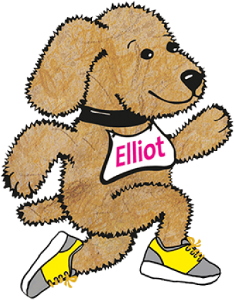 Elliot Is The Childhood Cancer Association Mascot - Cartoon (500x500)
