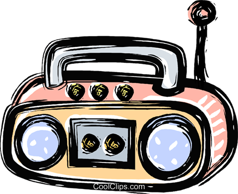 Tape Player Clipart - Portable Stereo Clip Art (480x393)