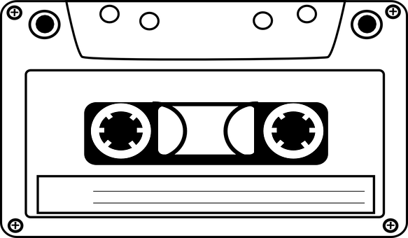 Cassette Tape Audio Music Sound Retro Vint - Cassette Tape Clip Art (583x340)