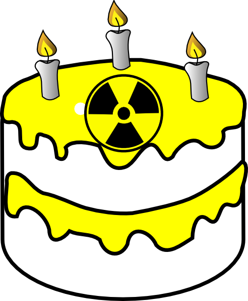 Yellow Radioactive Cake Clip Art - Clip Art (492x595)