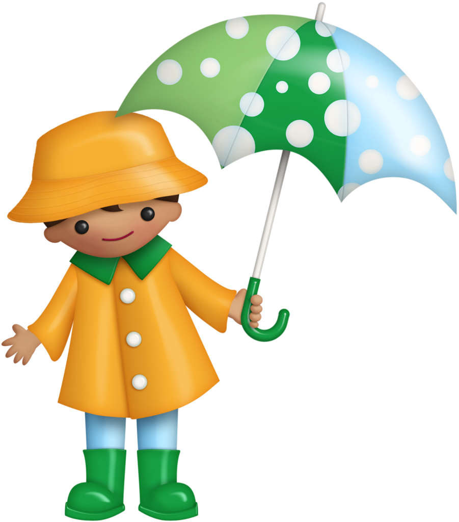 B *✿* Sunshine Rain - Kids With Umbrella Clip Art (901x1024)
