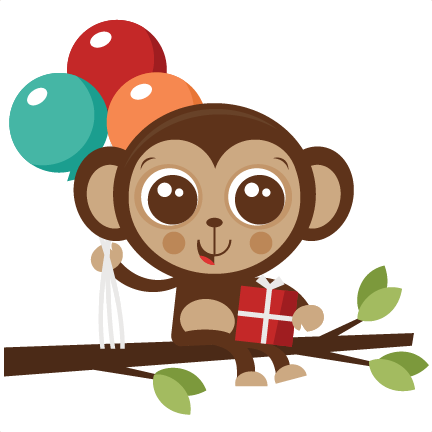 Birthday Monkey Svg Cut File Svg Files Clip Art - Happy Birthday Monkey Cartoon (432x432)