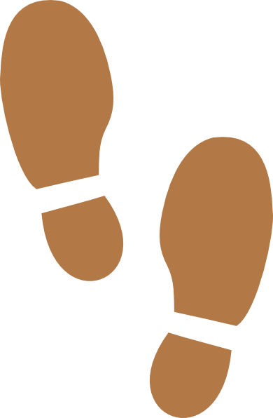 Shoe Print Tan Large Clip Art - Clip Art Foot Prints (390x596)