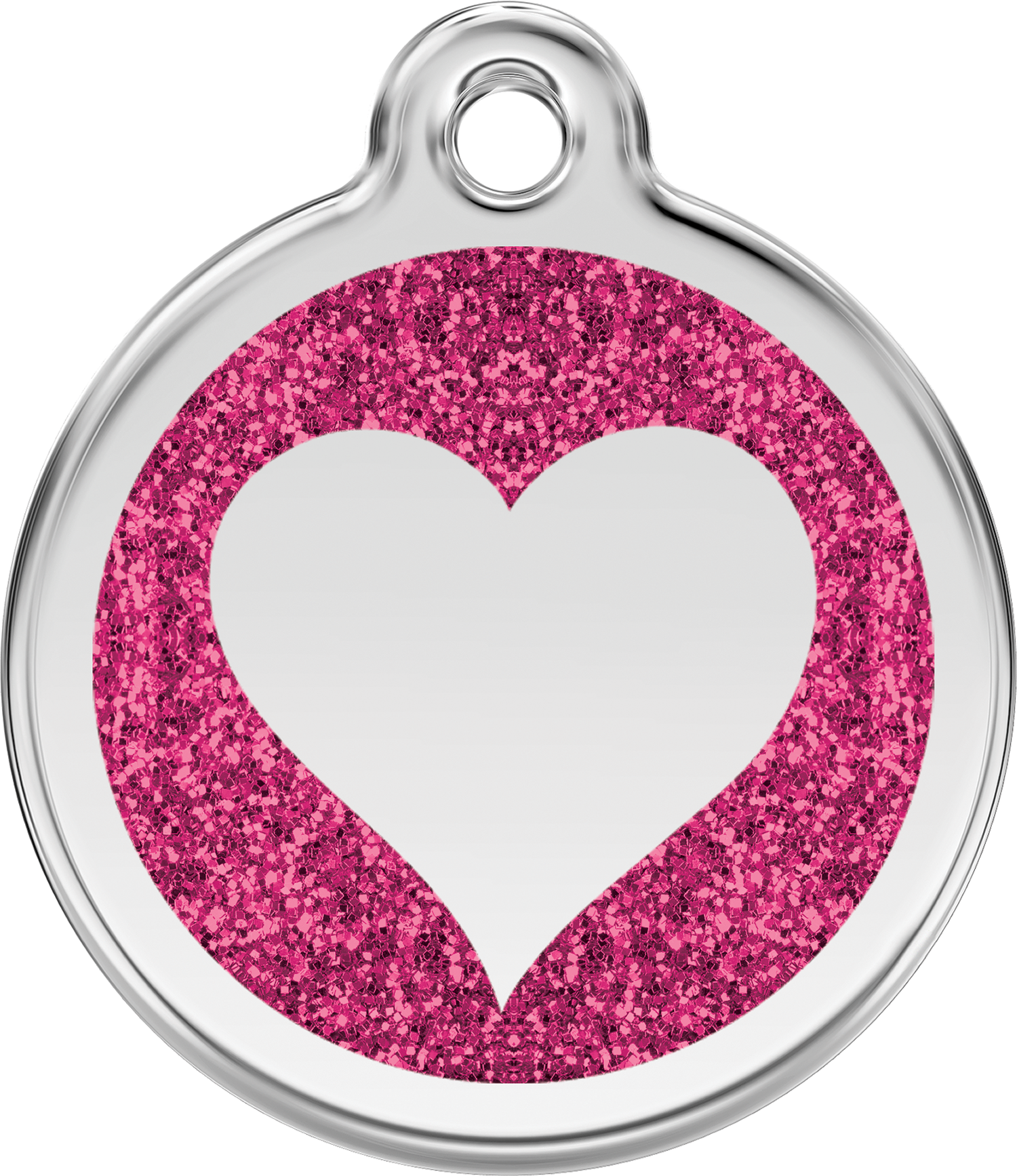 Red Dingo Glitter Enamel Tag Heart Hot Pink 0x Ht Hp - Red Dingo Glitter Enamel Heart Cat Id Tag - Hot Pink (1500x1735)
