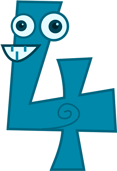 Animal Number 4 Education Animal Numbers Animal Number - Number 4 Clip Art (900x1274)