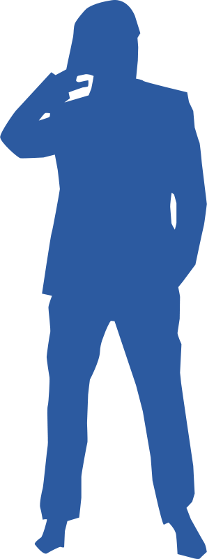 Man Silhouette Png Blue (297x800)