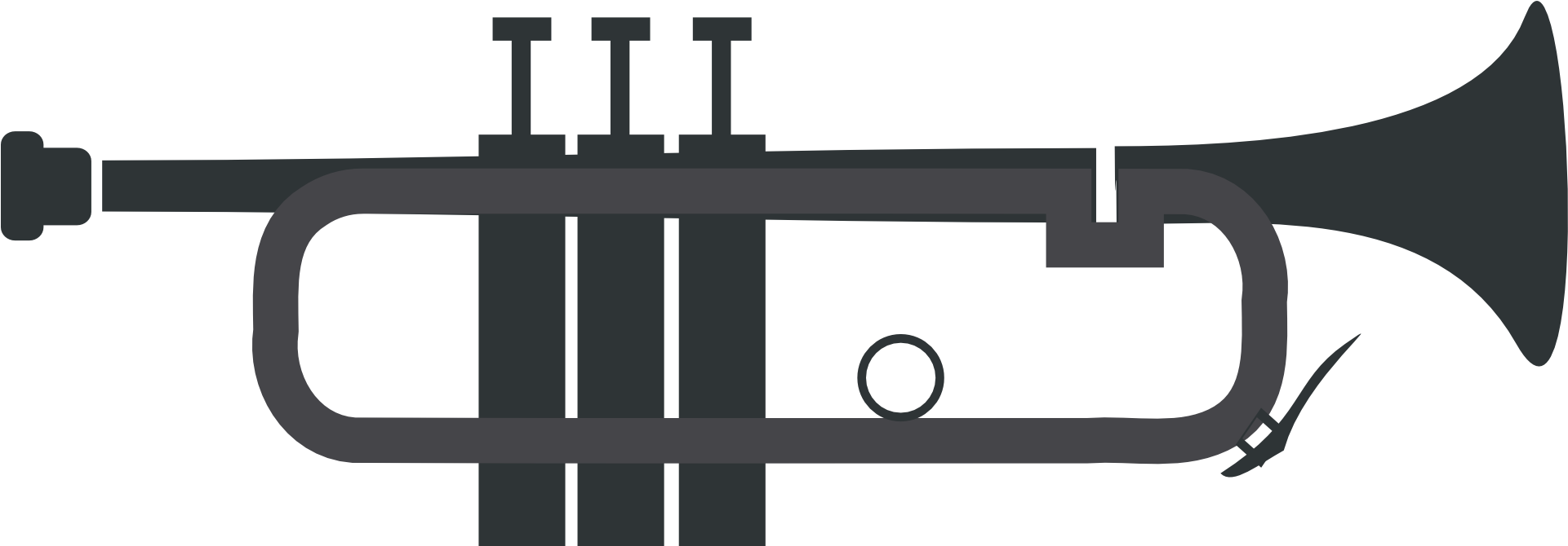 Trumpet Cornet Clip Art - Trumpet Vector (2154x750)