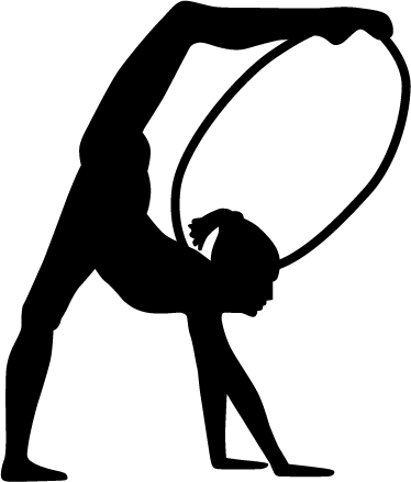 Hoop Gymnast Silhouette Wall Sticker - Rhythmic Gymnastics Hoop Silhouette (374x439)