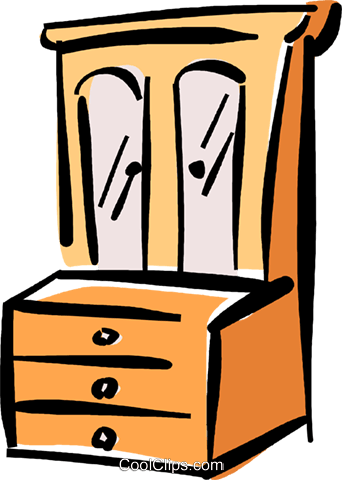 Chest Of Drawers Royalty Free Vector Clip Art Illustration - Chest Of Drawers Royalty Free Vector Clip Art Illustration (342x480)