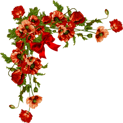 Flores Encontradas En La Web - Red Flower Corner Png (400x400)