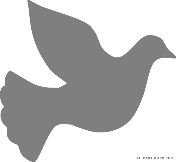 Descending Dove Animal Free Black White Clipart Images - Grey Dove Clipart (600x553)