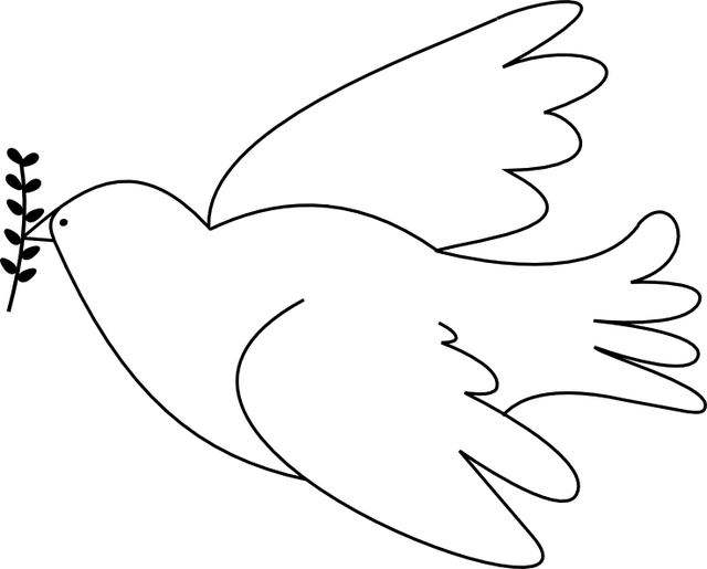 Dove Outline Clipartioncom - Printable Dove (640x515)