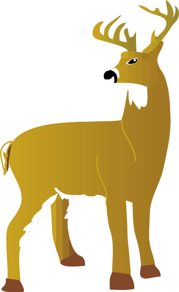 Free Vector White Tailed Dear Clip Art - Cartoon White Tailed Deer (366x595)