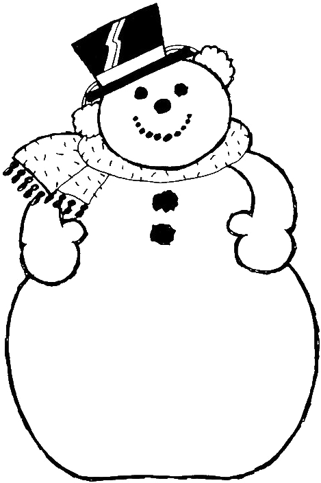 The Big Of Frosty Snowman Coloring For Kids - Snowman Black And White Clip Art (591x818)
