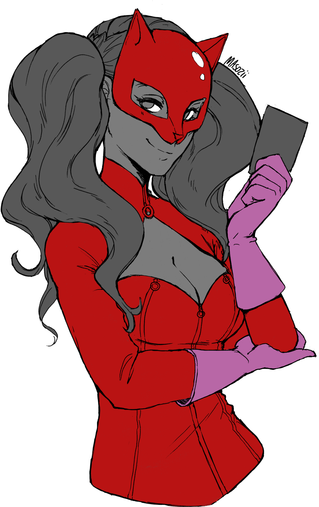 Ann Takamaki Aka Panther - Cartoon (1280x1811)