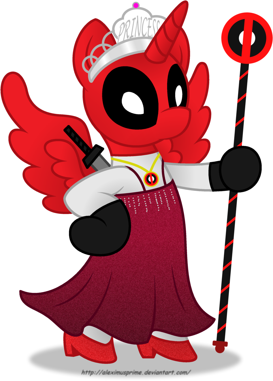 Princess Deadpool By Aleximusprime Commission - Cartoon (1024x1378)