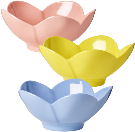 Sale Flower Shaped Melamine Bowl In 3 Assorted Colours - Rice Bowl And Mug - Melbw-floxc - Pink (480x480)