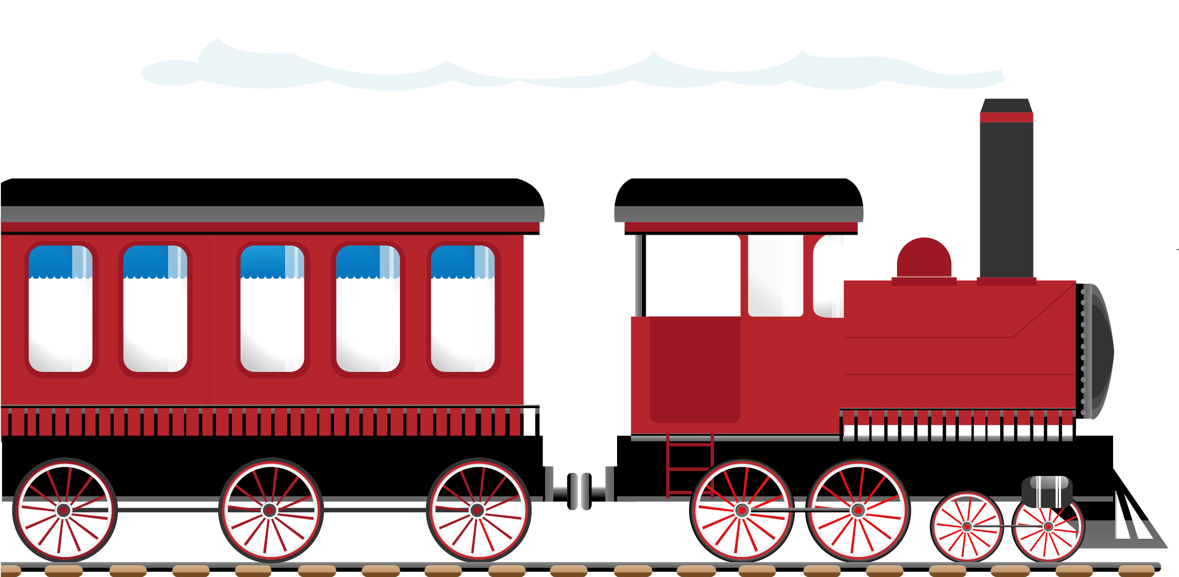 Train Rail Transport Steam Locomotive Illustration - Steam Locomotive (2579x1130)