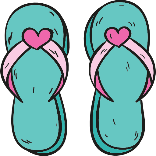 Flip Flops Free Icon - Flip Flop Cartoon Png (512x512)