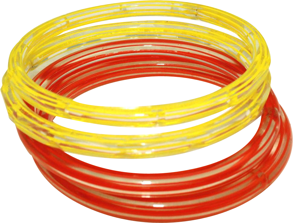 Art Deco Four Fire Engine Red & Bright Yellow Striped - Wire (975x975)