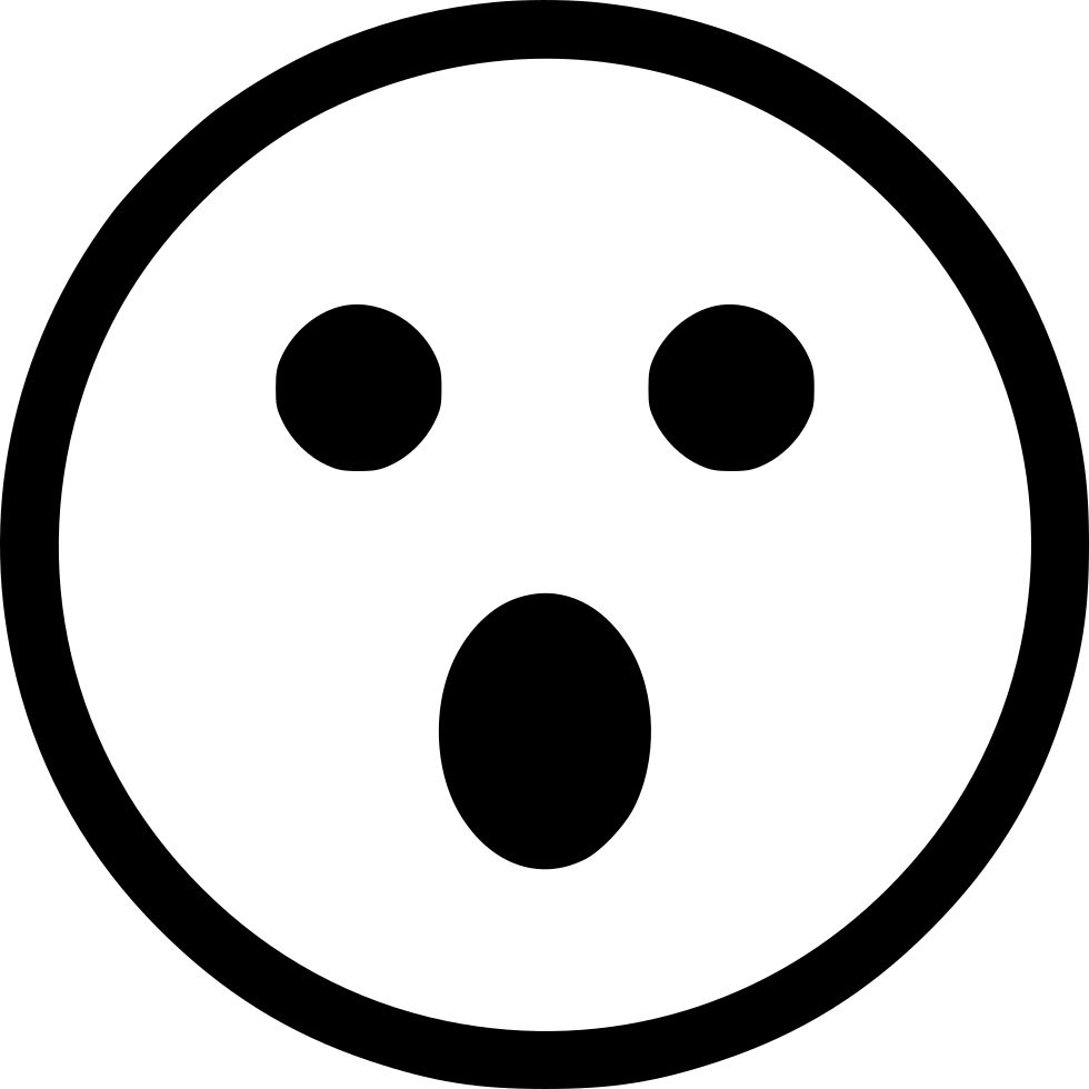 Wow Surprise Smile Smiley Comments - Black And White Surprised Smiley Face (980x980)