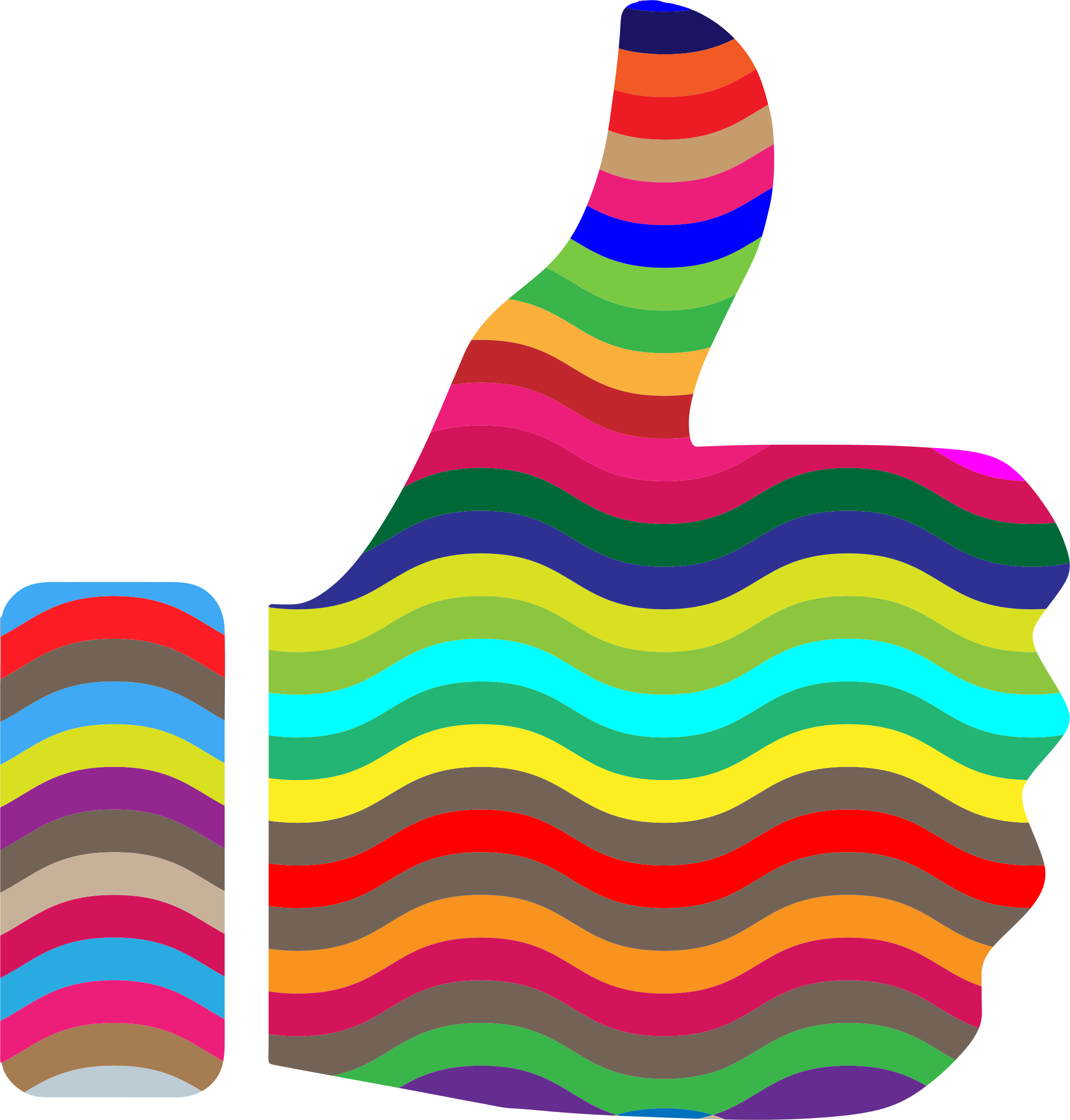Thumbs Up - Rainbow Thumbs Up Clip Art (2226x2332)