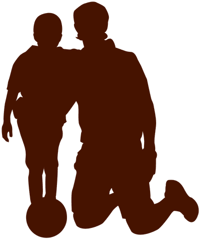 Dad And Kid With Ball Family Transparent Png - Fathers Playing Football His Son Vector (512x512)