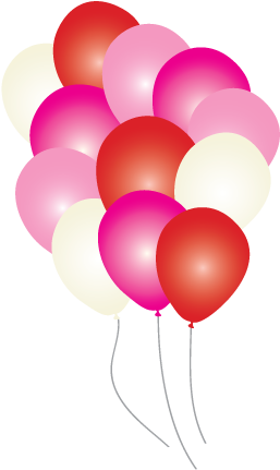 Valentines True Gold Balloons - Portable Network Graphics (353x500)