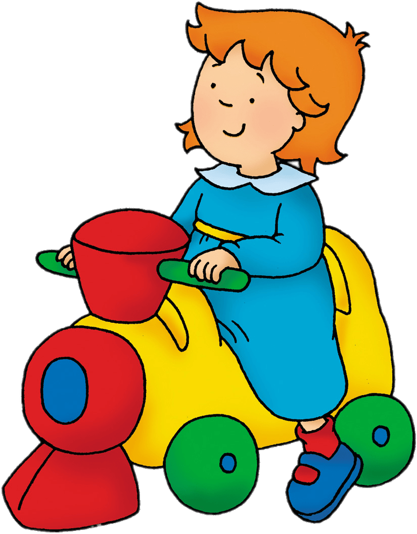 Caillou's Sister Rosie On Toy Train Png - Rosie Caillou Png (1050x1150)