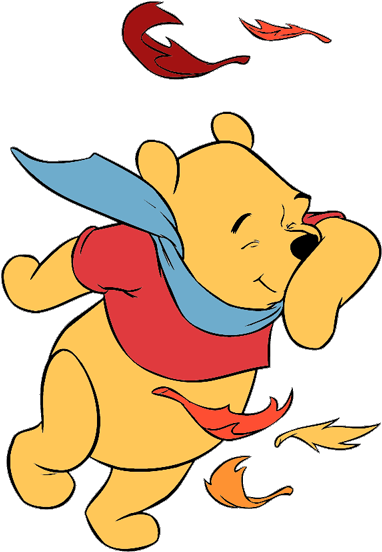 Windy Leaves Cliparts - Winnie The Pooh Fall (400x563)