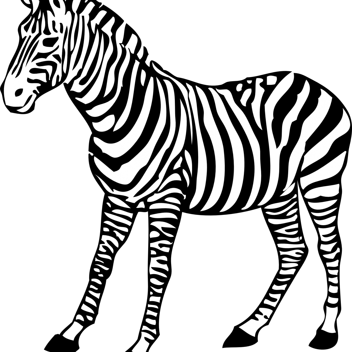 Coloring Pages For Adults Zebra Sheets New On Download - Zebra Clip Art (1224x1224)