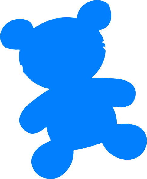 Blue Bear Clip Art At Clker - Teddy Bear Silhouette (486x595)